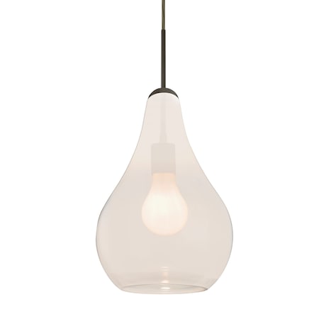 Besa Lighting Leon Cord Pendant, Milky White, Bronze Finish, 1x60W Medium base 1JT-LEONMW-BR